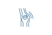 Joint disease line icon concept