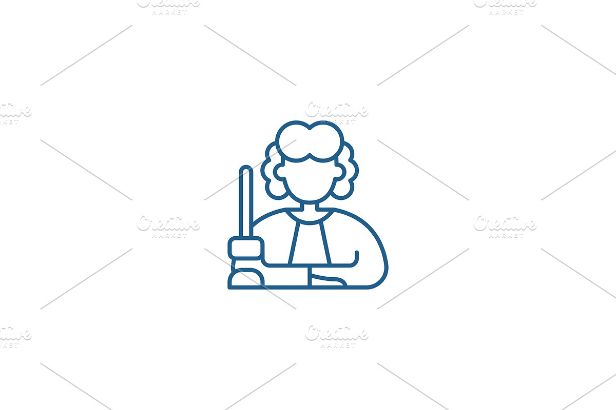 Judge line icon concept. Judge flat in Illustrations - product preview 8