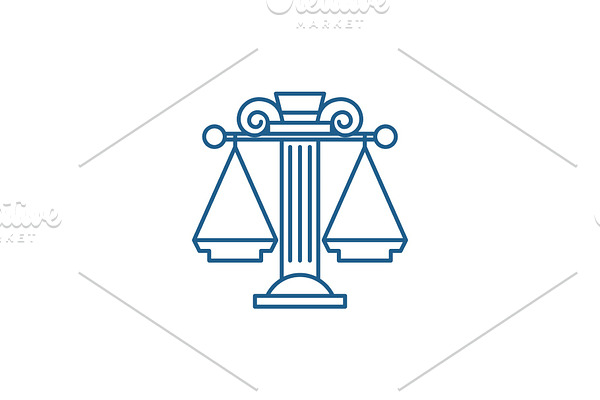 Judicial system line icon concept