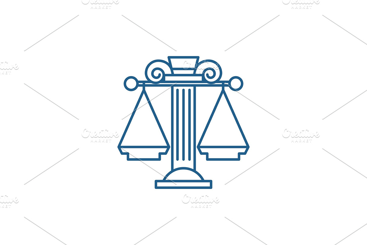Judicial system line icon concept in Illustrations - product preview 8