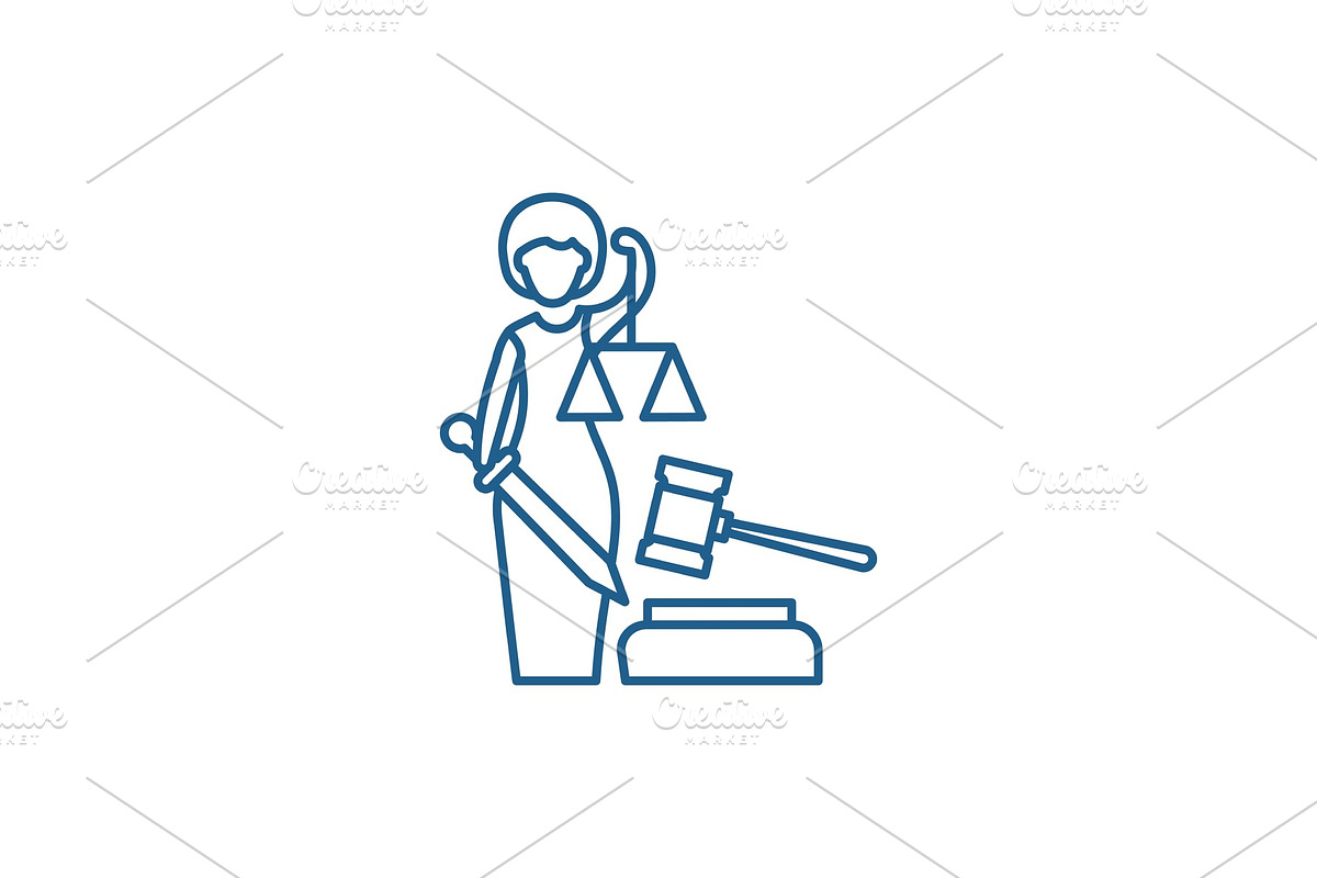 Justice line icon concept. Justice in Illustrations - product preview 8
