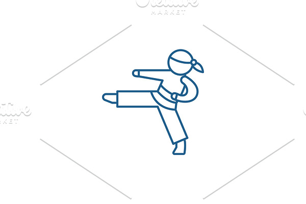 Karate line icon concept. Karate