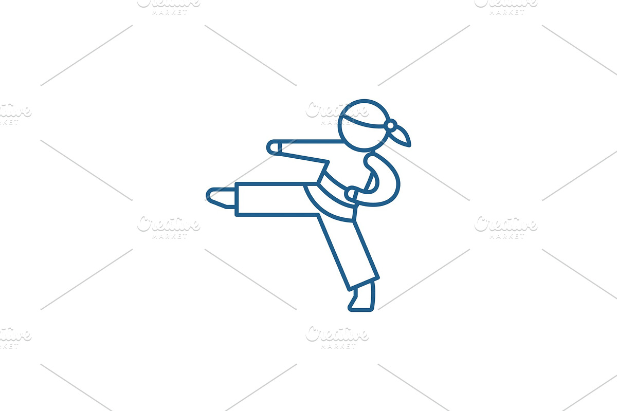 Karate line icon concept. Karate in Illustrations - product preview 8