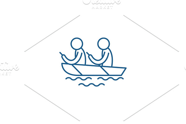 Kayaking line icon concept. Kayaking