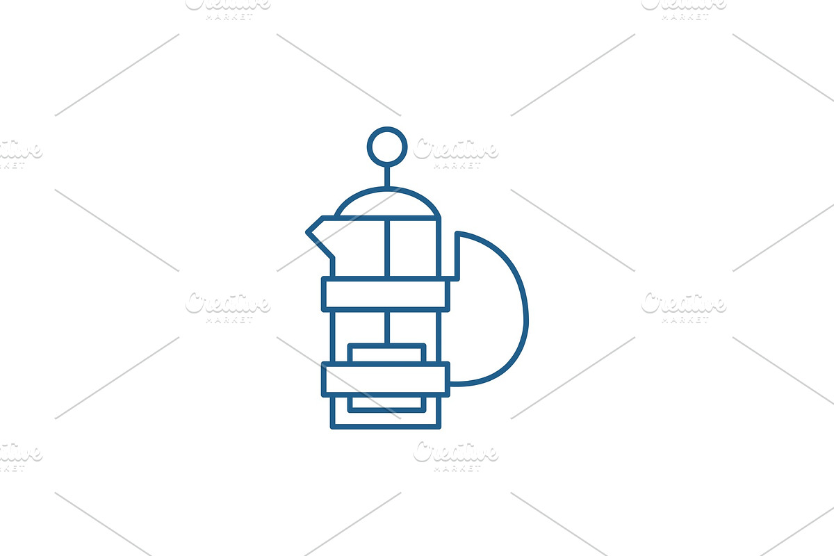 Kettle with a press line icon in Illustrations - product preview 8