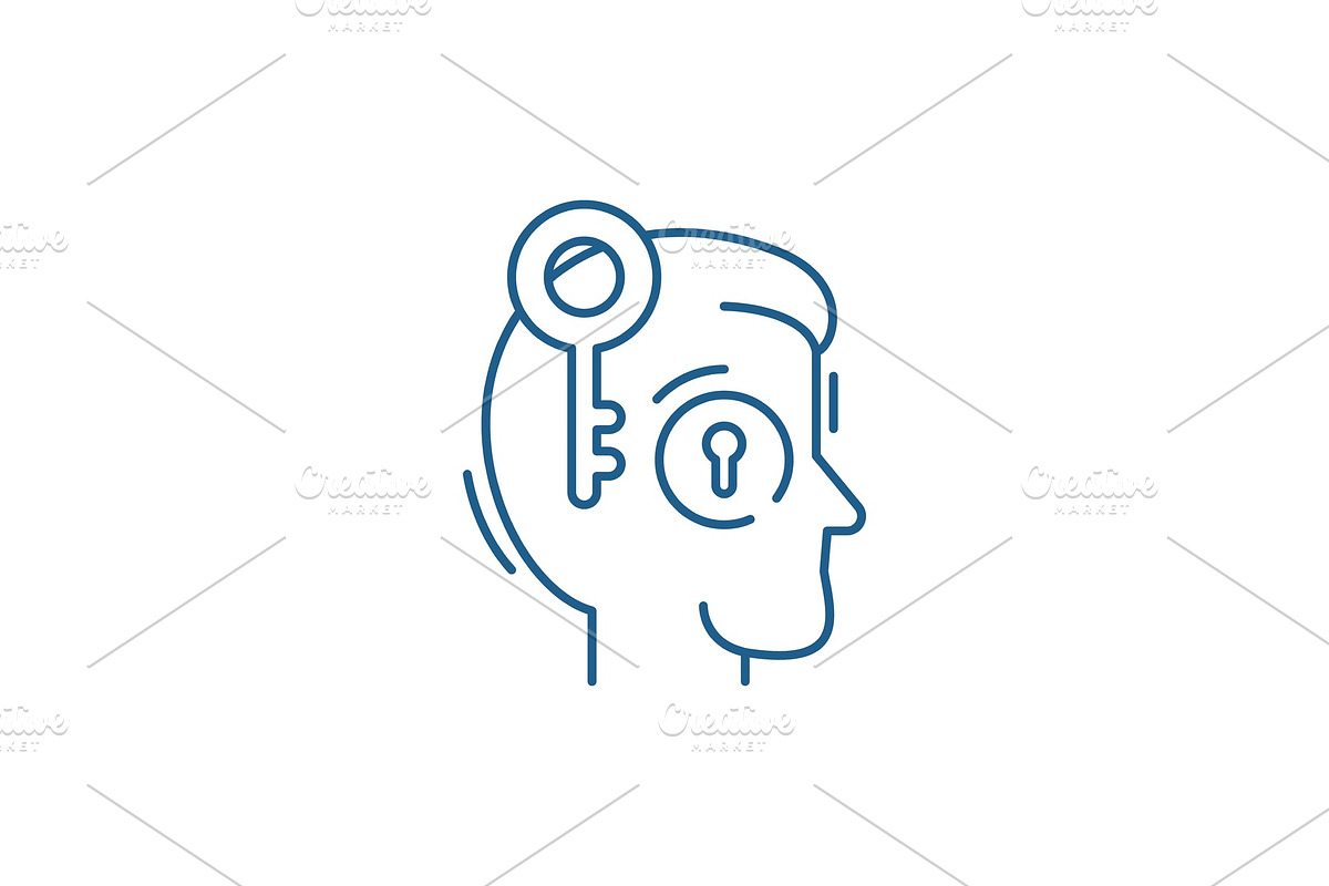 Key employee line icon concept. Key in Illustrations - product preview 8