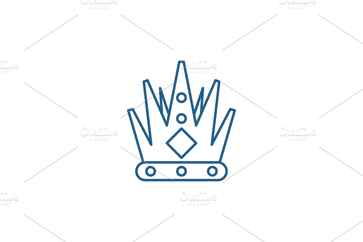 Kings crown line icon concept. Kings in Illustrations - product preview 8