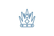 Kings crown line icon concept. Kings