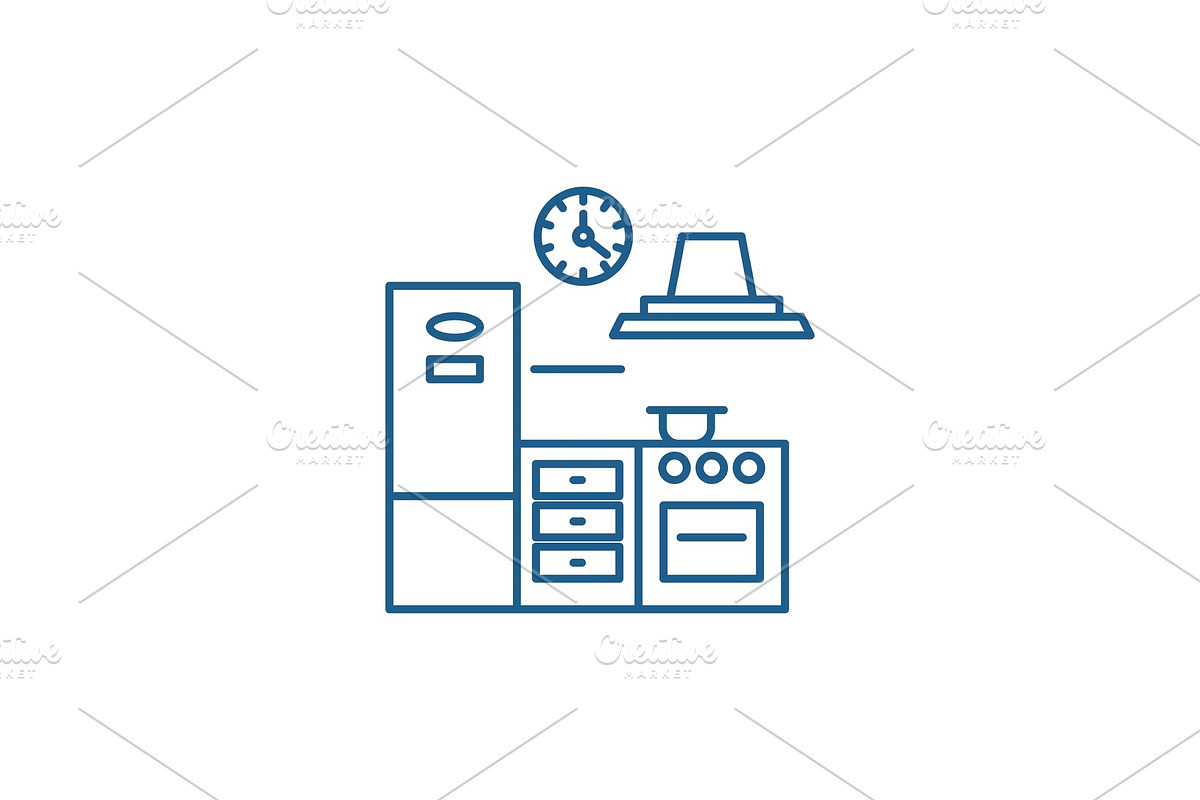 Kitchen line icon concept. Kitchen in Illustrations - product preview 8