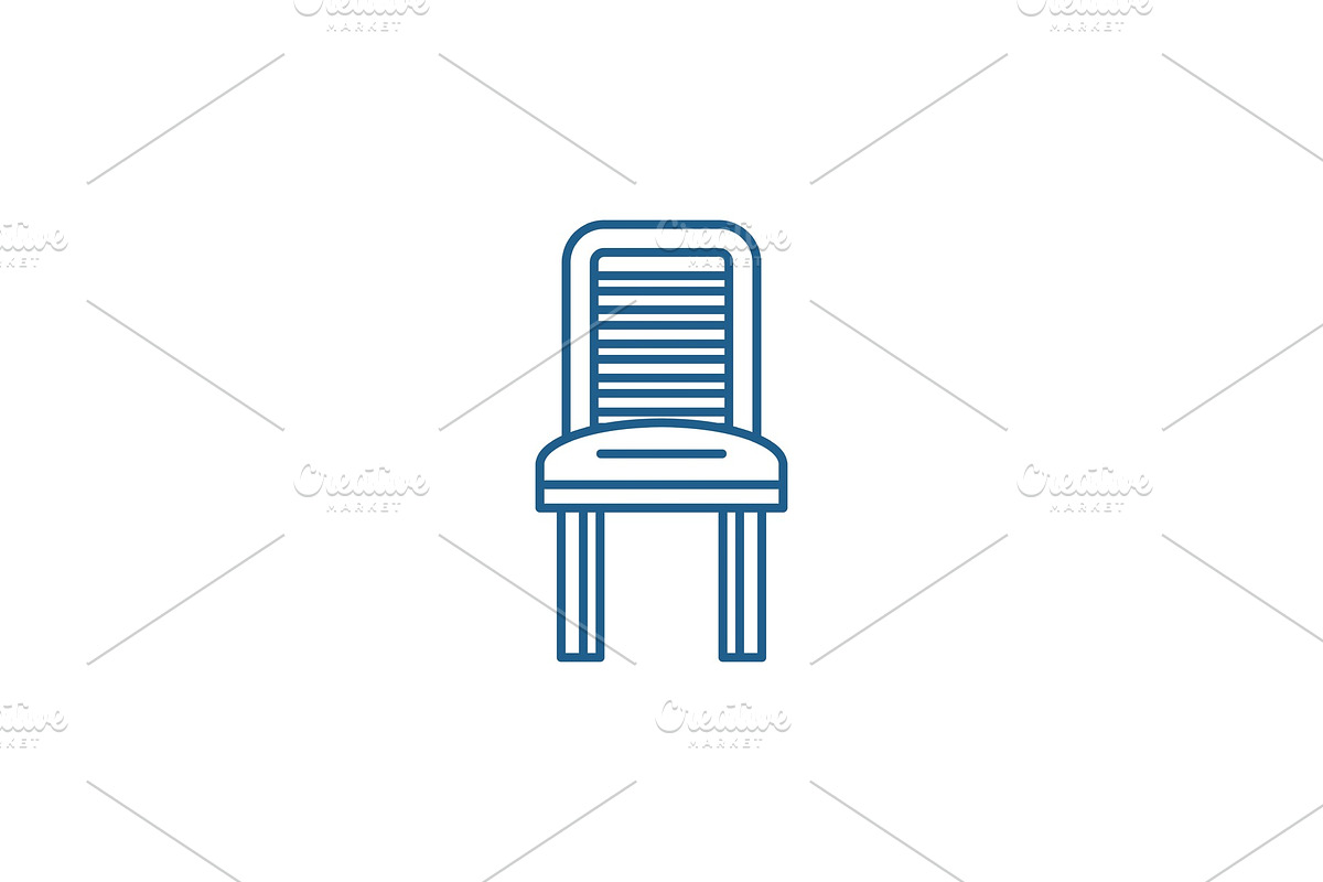 Kitchen chair line icon concept in Objects - product preview 8