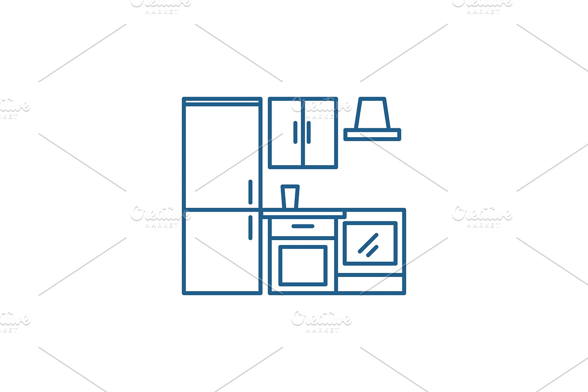 Kitchen wardrobe line icon concept in Objects - product preview 8