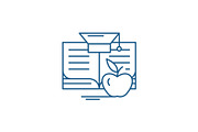 Knowledge learning line icon concept