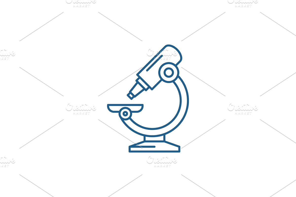 Laboratory microscope line icon in Illustrations - product preview 8
