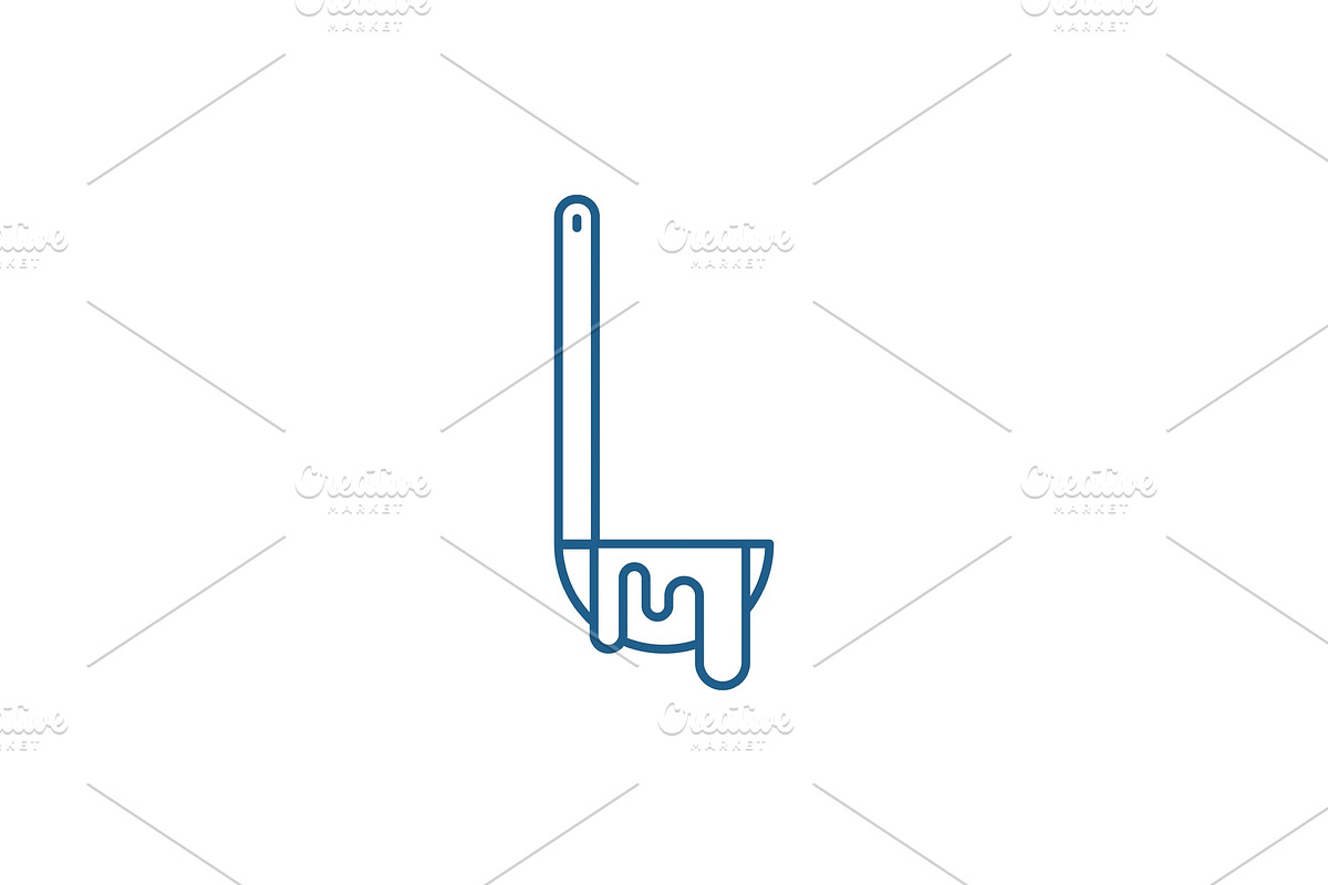 Ladle line icon concept. Ladle flat in Illustrations - product preview 8
