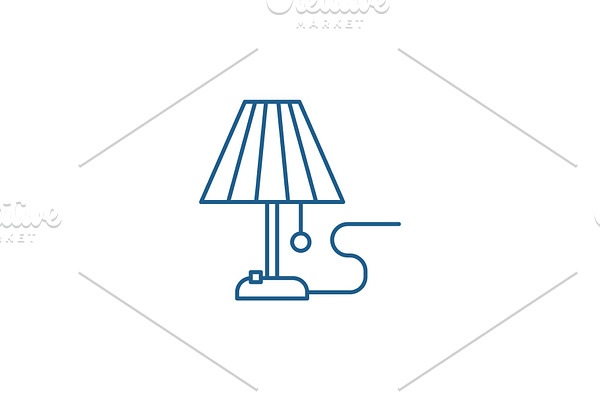 Lamp line icon concept. Lamp flat