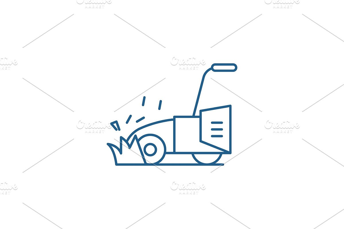 Lawn mower line icon concept. Lawn in Objects - product preview 8
