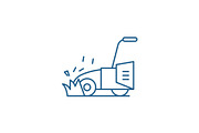 Lawn mower line icon concept. Lawn