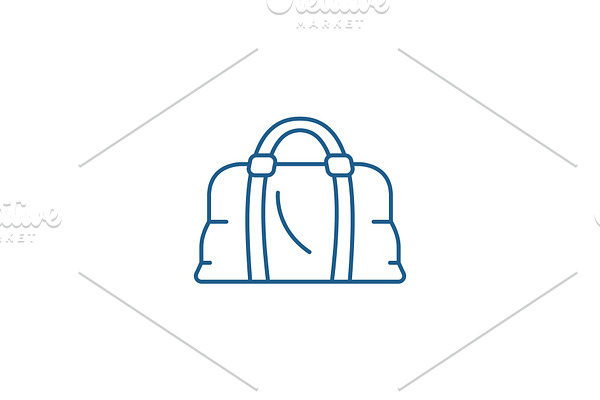 Leather bag line icon concept