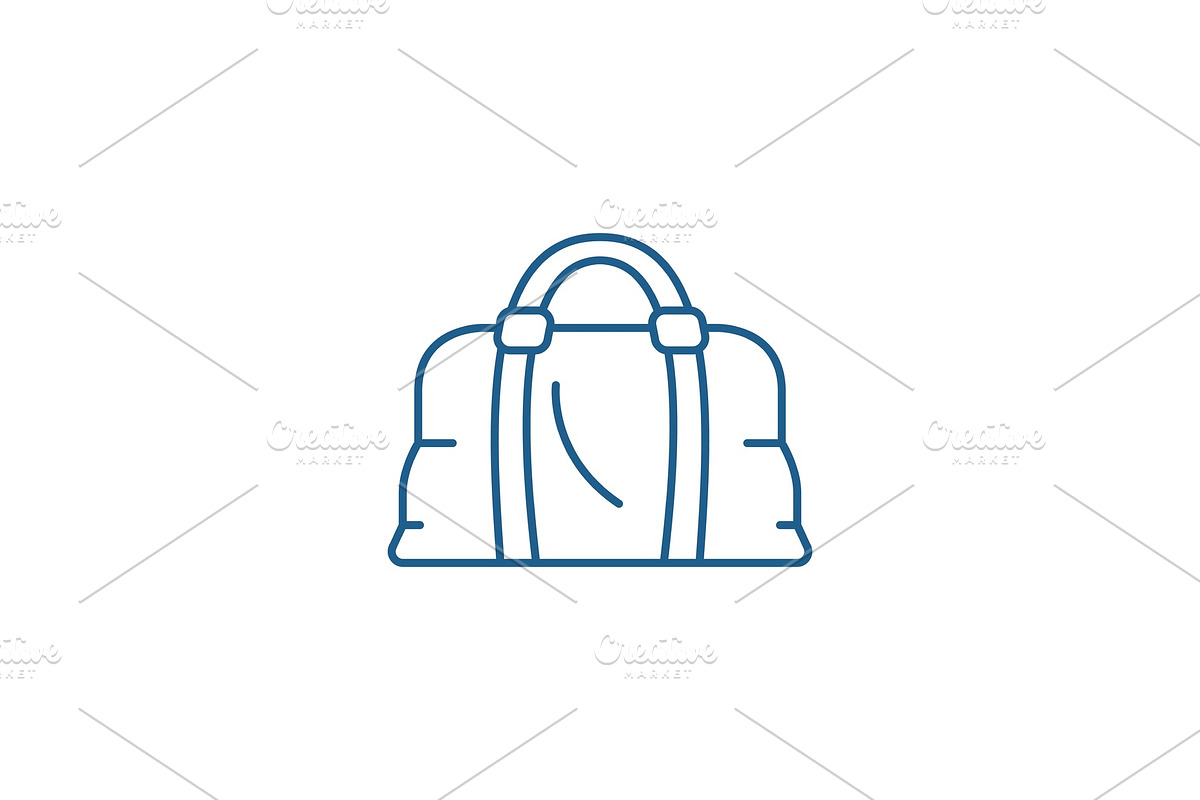 Leather bag line icon concept in Illustrations - product preview 8