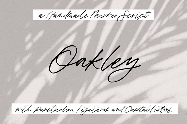 Oakley: a Handmade Marker Script