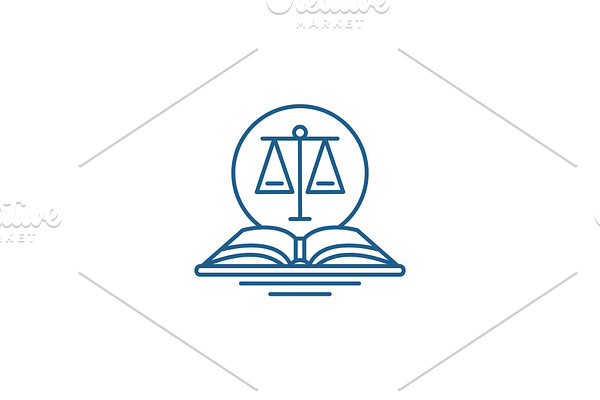 Legal code line icon concept. Legal