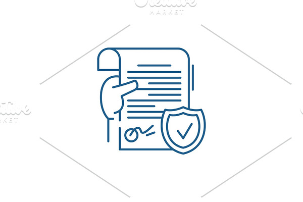 Legal document line icon concept