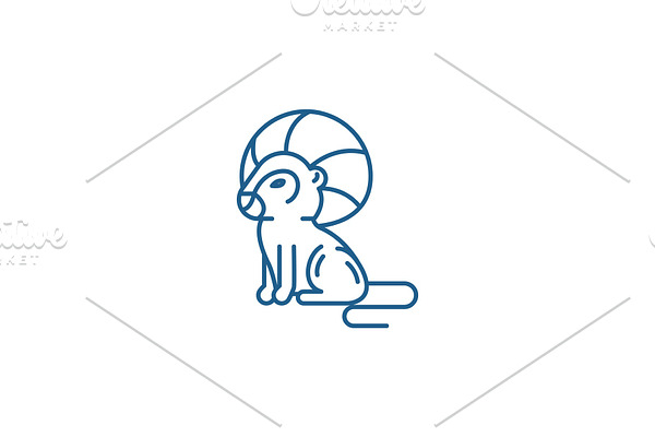 Leo zodiac sign line icon concept