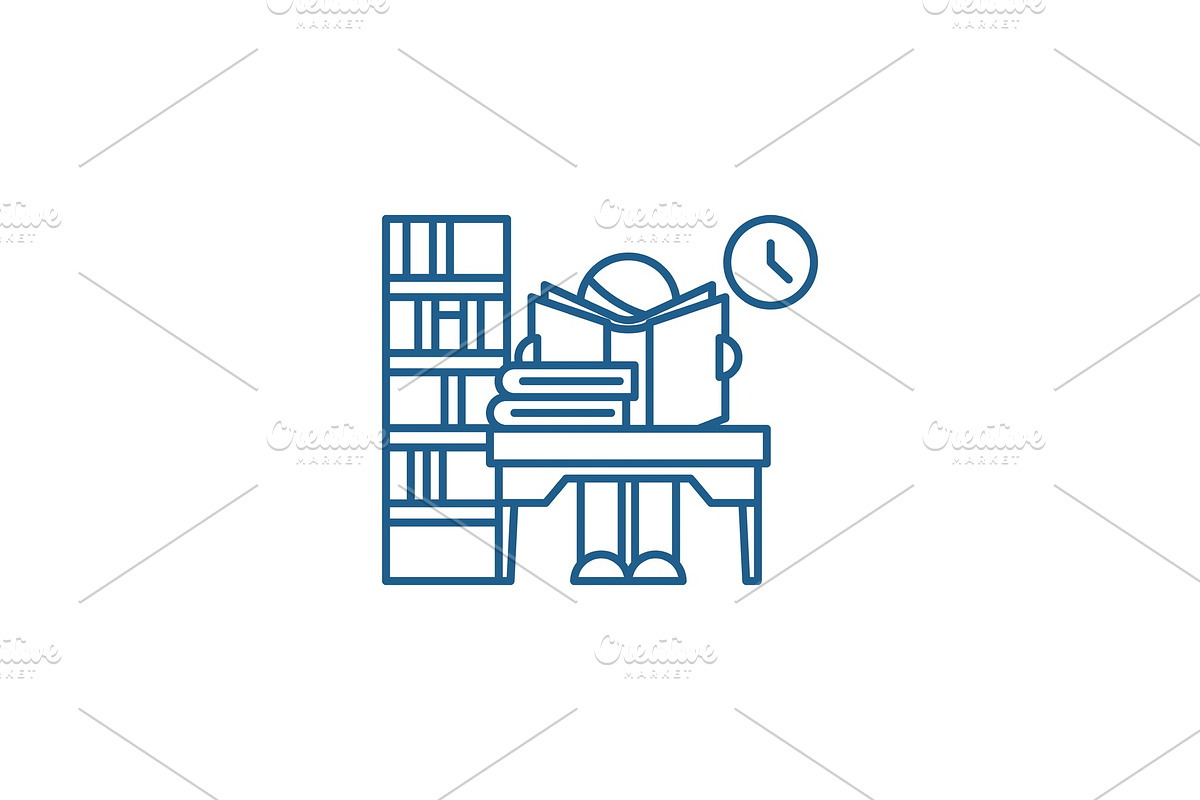 Library line icon concept. Library in Illustrations - product preview 8