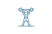 Lift barbell line icon concept. Lift