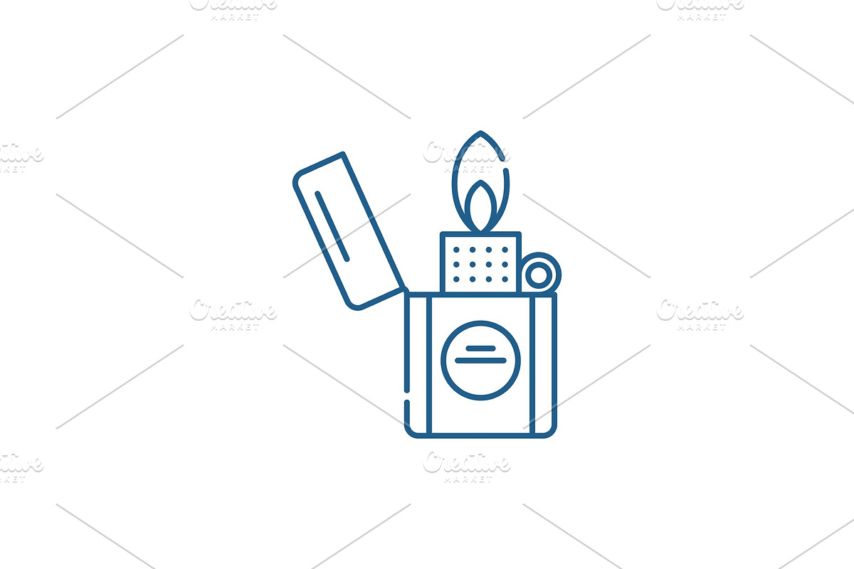 Lighter line icon concept. Lighter in Objects - product preview 8