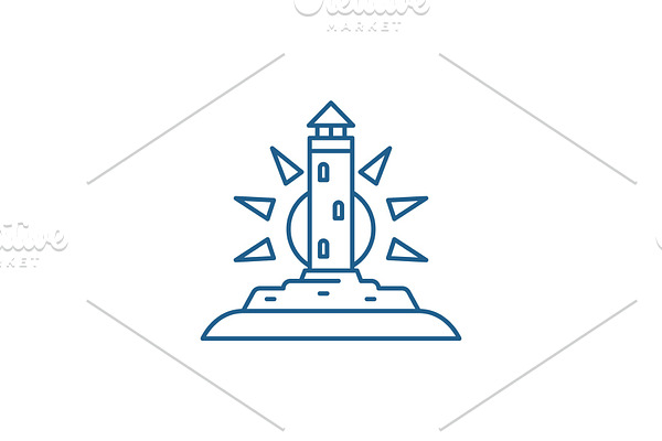 Lighthouse line icon concept