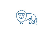 Lion line icon concept. Lion flat