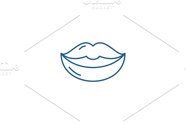 Lips line icon concept. Lips flat