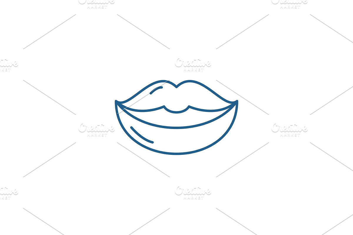 Lips line icon concept. Lips flat in Illustrations - product preview 8
