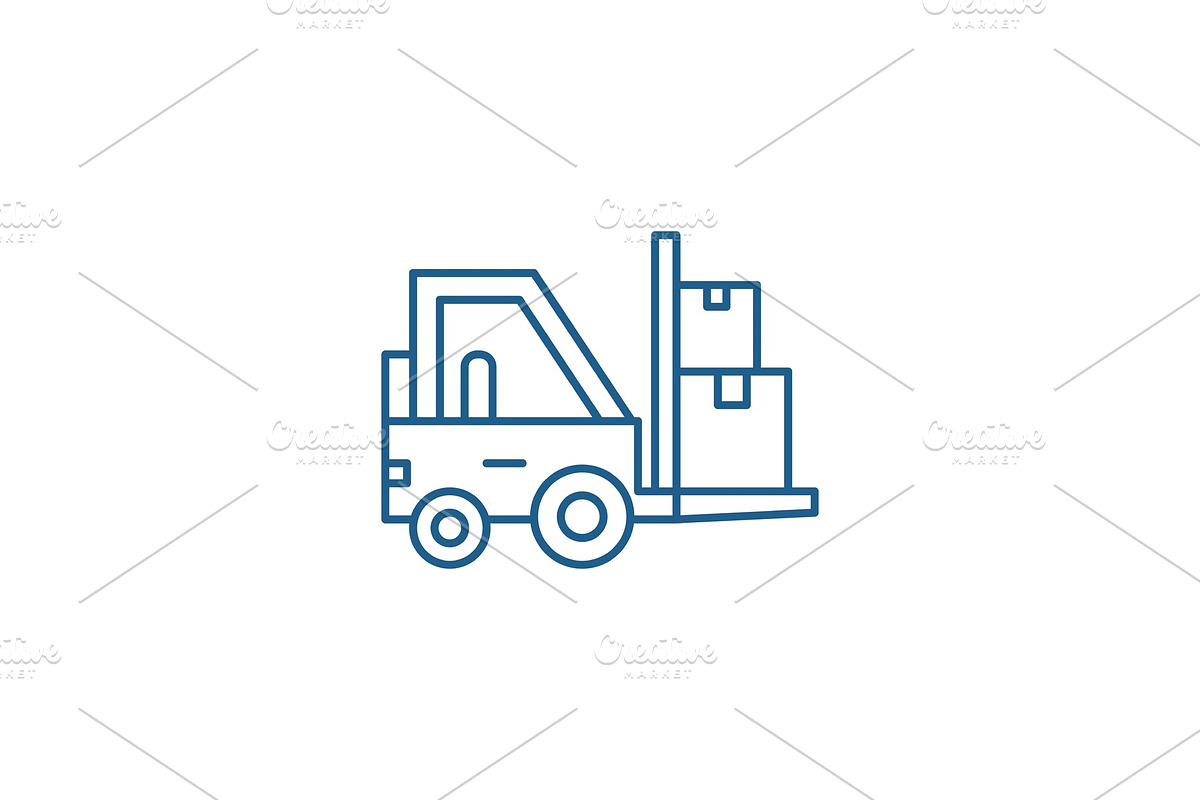 Loader in stock line icon concept in Illustrations - product preview 8