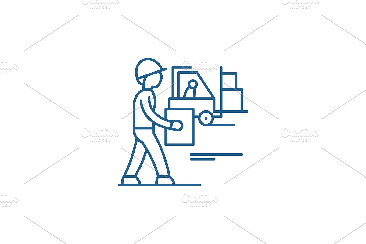 Loading goods line icon concept in Illustrations - product preview 8