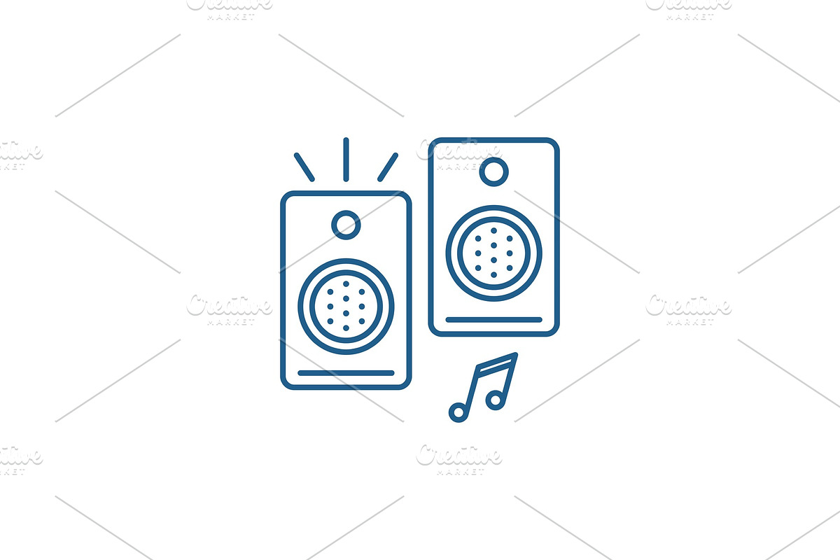 Loudspeakers line icon concept in Illustrations - product preview 8