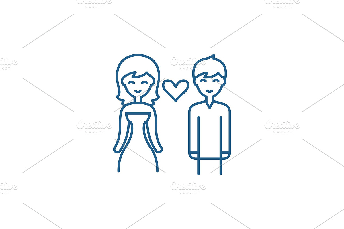 Love couple line icon concept. Love in Illustrations - product preview 8
