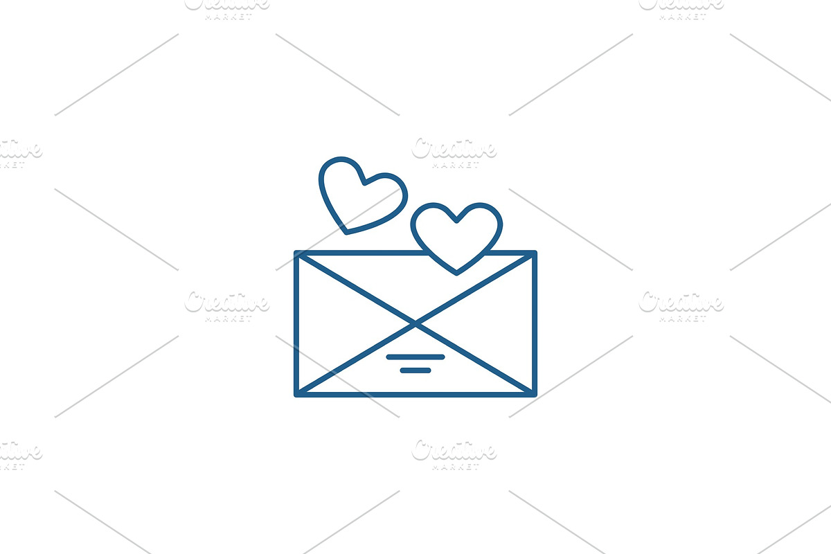 Love message line icon concept. Love in Textures - product preview 8