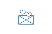 Love message line icon concept. Love