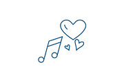 Love music line icon concept. Love