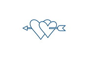 Love symbol line icon concept. Love