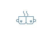 Love tea line icon concept. Love tea