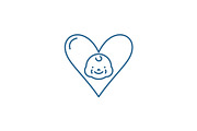 Love to child line icon concept
