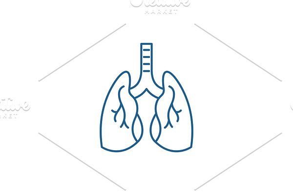 Lungs line icon concept. Lungs flat