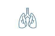 Lungs line icon concept. Lungs flat