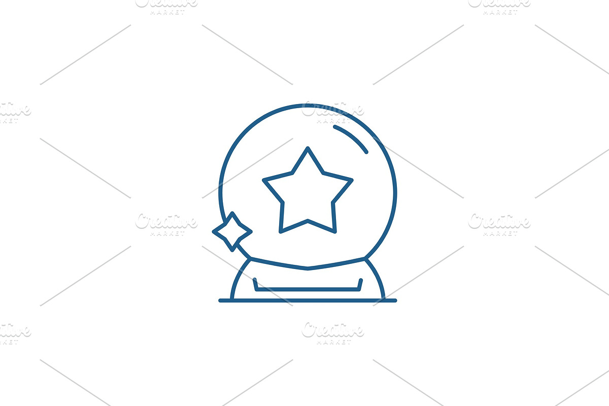 Magic ball line icon concept. Magic in Textures - product preview 8