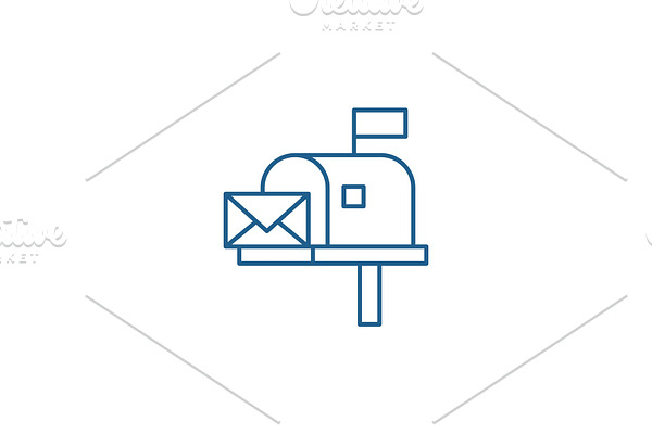 Mailbox line icon concept. Mailbox