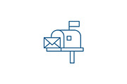 Mailbox line icon concept. Mailbox