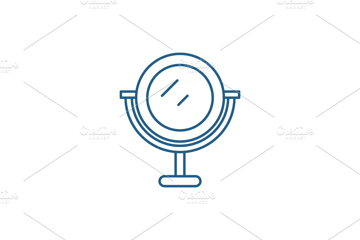 Makeup mirror line icon concept in Illustrations - product preview 8